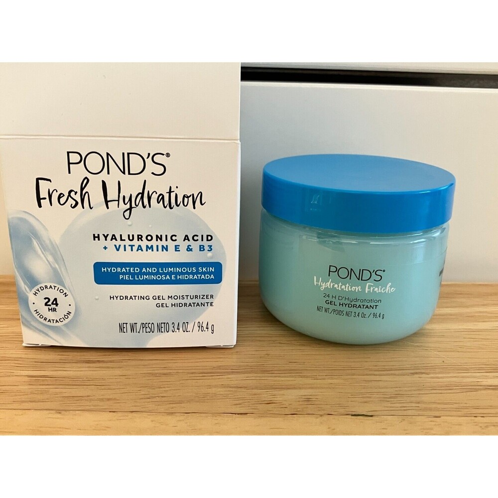 Ponds Fresh Hydration Hyaluronic Acid Vitamin E & B3 Gel Moisturizer 3.4oz NEW